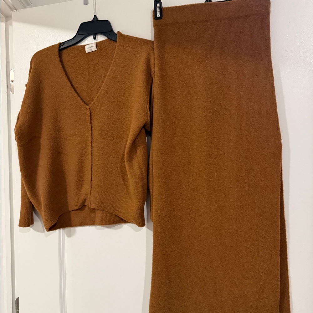Elegant Brown Skirt Set